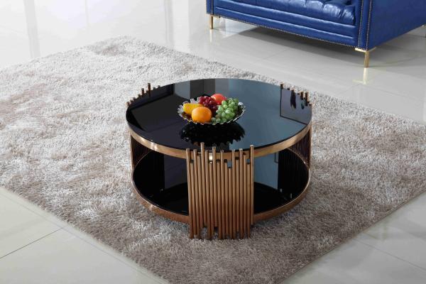 Modern Luxury Stylish Tea Table Gold Round Coffee Table Set Living Room