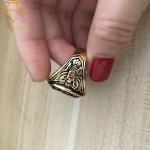 Deep Engraved Steel U.S Mens 18K Custom Military Rings