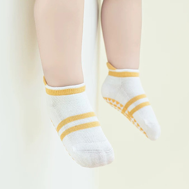 Thin Unisex Kids Cotton Socks Breathable Mesh Anti Slip Ankle Socks