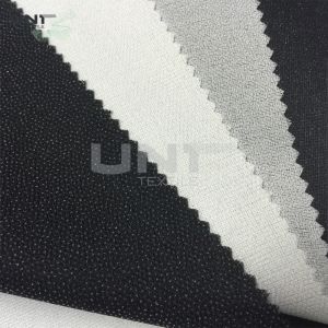 China Black Fusible Interfacing Fabric Thermo Polyester Adhesive Bleach White on sale
