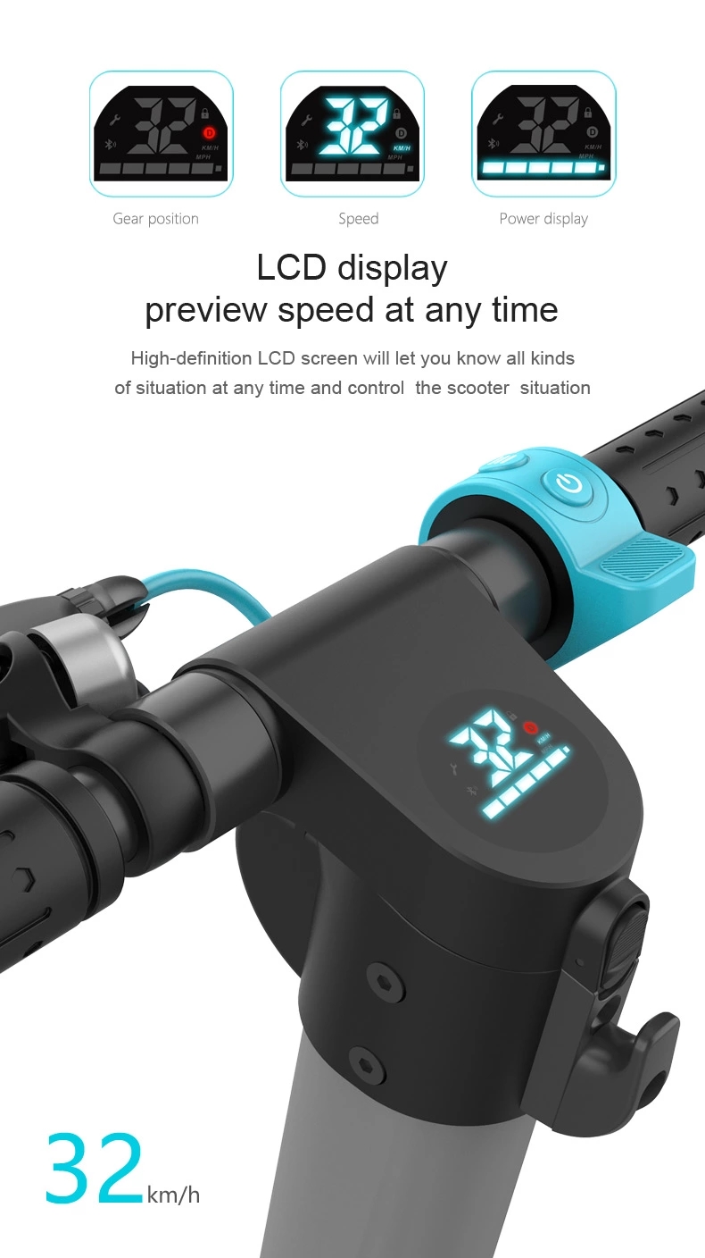 Light High Speed Electric Scooter For Adults 2 Wheel Double Brake LED Display