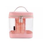 Large Double Zipper Mirror Travel PVC Makeup Bag