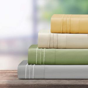 China Microfiber Embroidered Sheets Set for 16&quot; DEEP Pocket Mattress 3/4pcs is customized YES factory