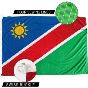China 3x5' Namibia National Flag Knitted Polyester Rope And Swiss Buckle Customized factory