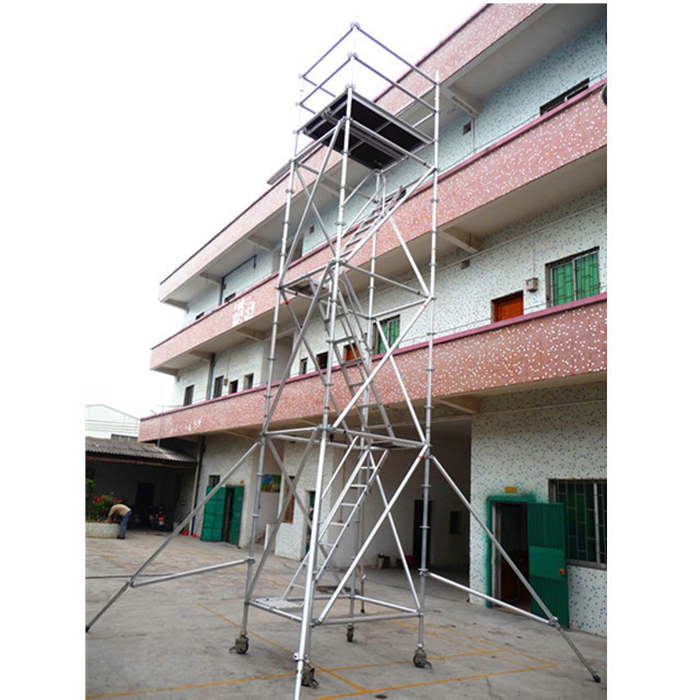 China Lightweight Mobile Scaffold Tower Safe Aluminum Ringlock Scaffolding factory