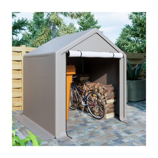PE Fabric Roof Cover AJUNION 6.2x5.6ft Outdoor Storage Tent Metal Garden Bike