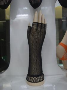 China Sensational Dance Wear Accessories Black Hollow Mesh Fingerless Gloves for Adults factory