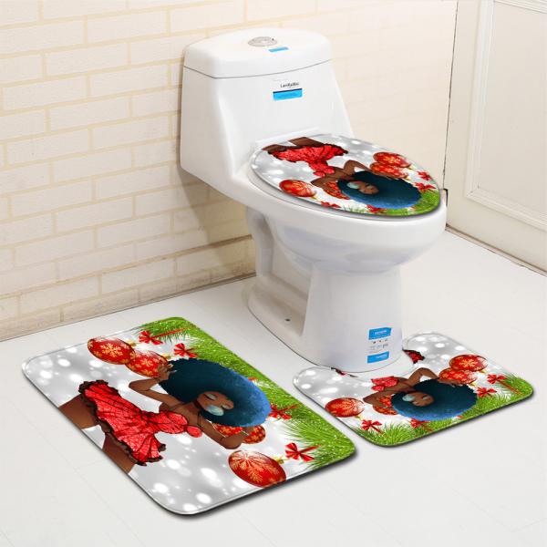 China Polyester Cartoon Toilet Lid Cover And Rug Set OEM ODM factory