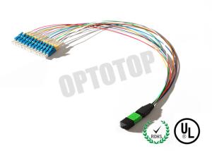 China MM Aquq 8 Core Fiber Optic Cable Φ0.9 With Connector LC , Corning Cable factory