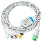Compatible ECG Cable 5 Leads For Medetec Cardiac Monitor ECG England IEC Snap