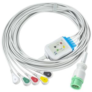 China 5Lead ECG Cable IEC Snap with Grey Color Compatible FIMED STAR 8000 factory