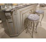 Luxury Classic Wood Stool Leather Antique Bar High Chair