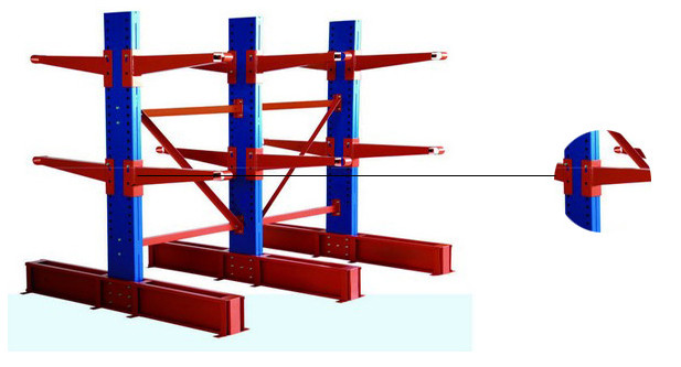 Double Sided Cantilever Pallet Racking Shelving Customized Size