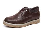 Outdoor Fashion Mens Lace Up Casual Shoes Height Increasing Brown Oxford Shoes