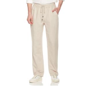 China Cotton Blend Mens Casual Linen Pants Lightweight Relaxed Fit With Drawstring factory