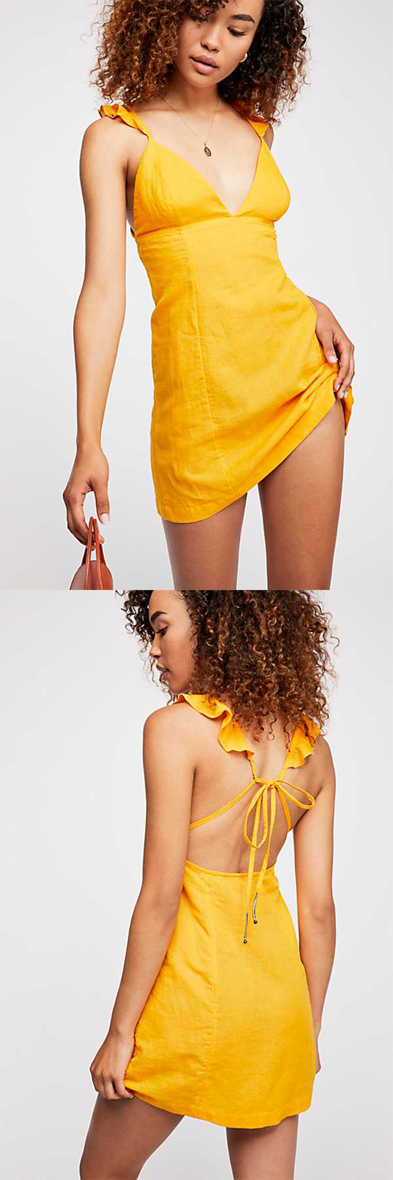 Ladies Clothing Summer Ruffle Sexy Mini Dress Cheap