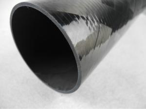 China Glossy Filament Wound Carbon Fiber Tube / Pipes 50mm thickness factory
