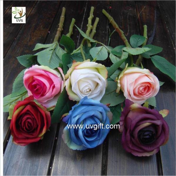 UVG FRS65 colorful silk fake rose flower for wedding table centerpiece