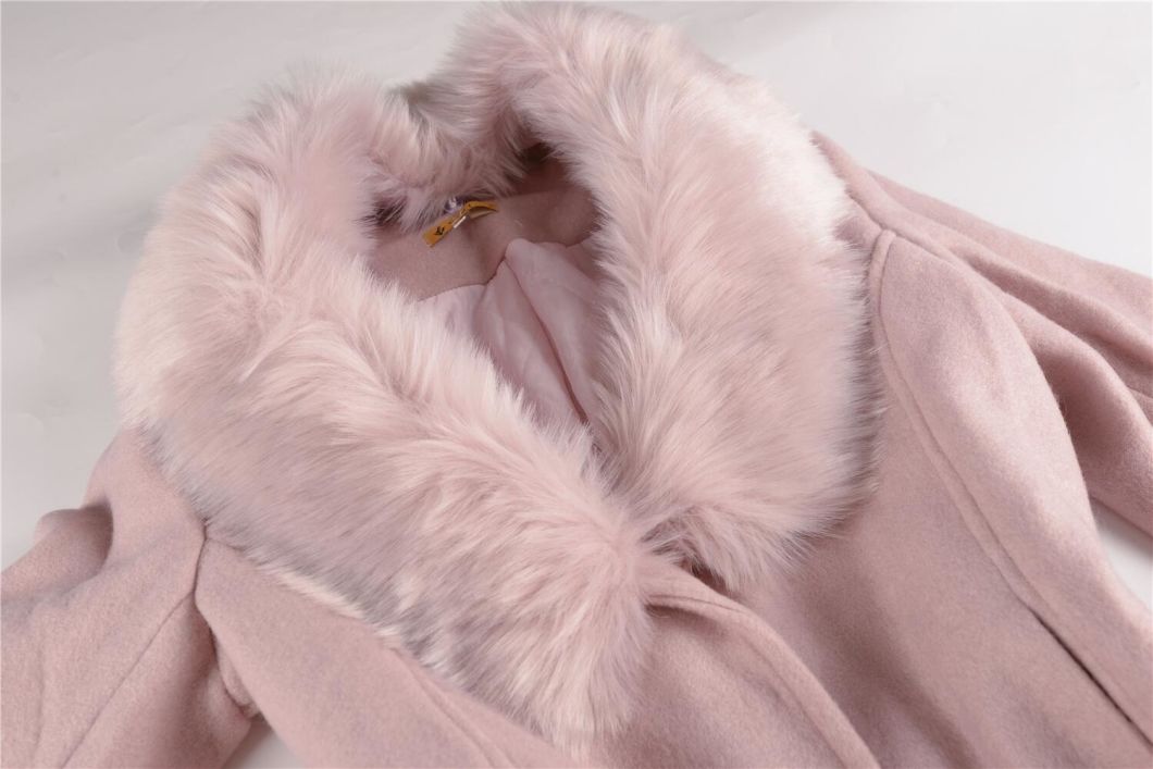 New Design Autumn & Winter Warm Women Pink Long Fur Coats Clothing