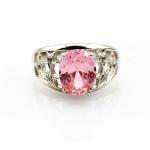 Women Jewelry Solid 925 Silver Ring Pave Red Cubic Zircon(JY045)