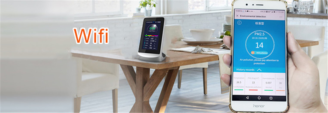 Wi-Fi Link CO2 Detector PM2.5 Tester(DM72B wifi)