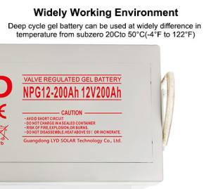 China 12V 200Ah Solar Lead Acid Battery NP12-200Ah 2 Year Warranty 58Kg factory