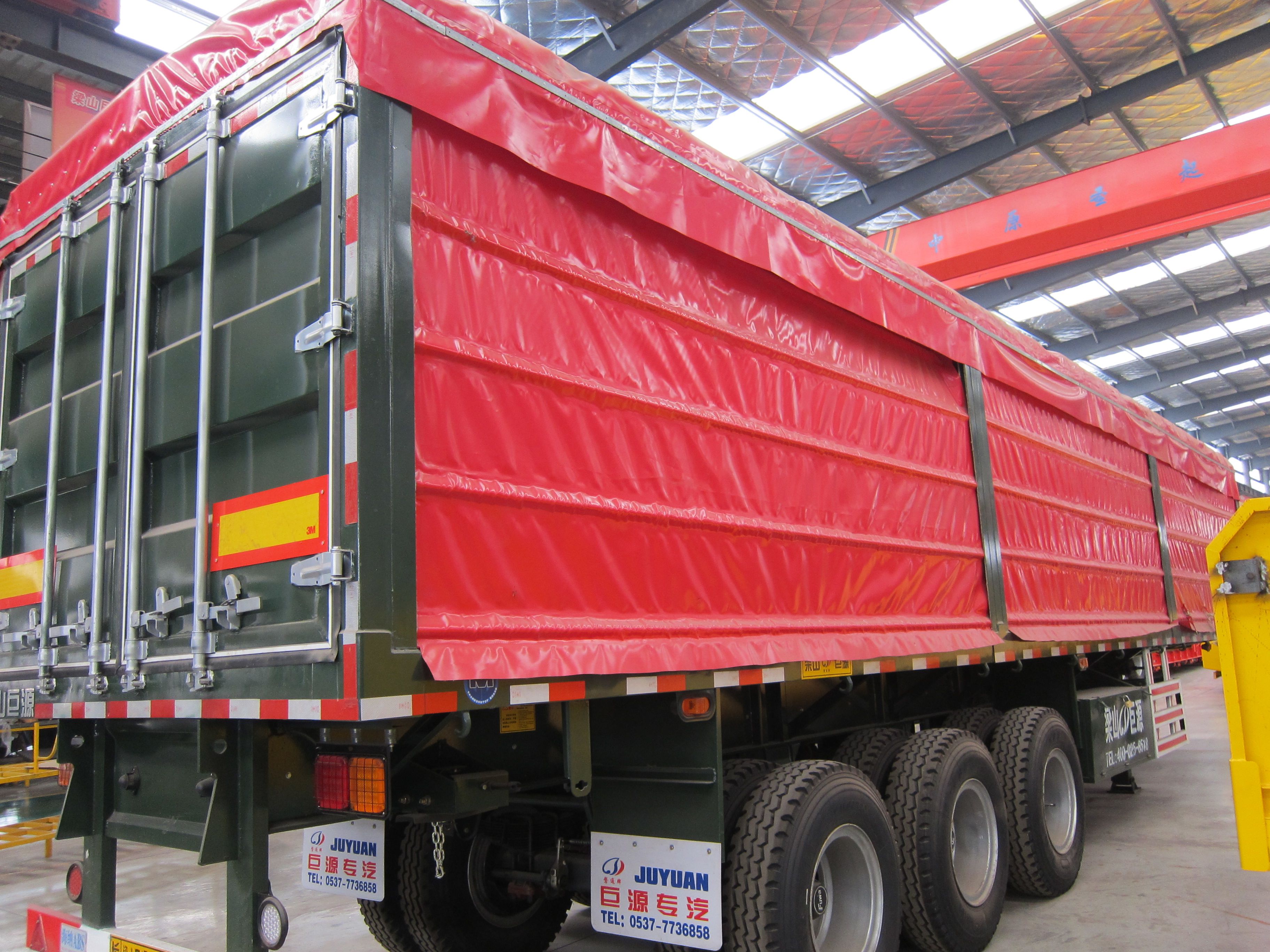NDRC Announced Enterprise 40 Tons Curtain Semi Trailer with Dual Line Braking System