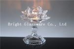Crystal lotus flower candle holder with glass stand