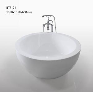 China Hotel Circular Acrylic Freestanding Jacuzzi Bathtub / Round Soaking Bathtubs factory