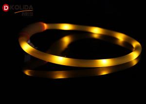 China Luminous Pet LED Dog Necklace For Lighted Up Silicon Solid LED Dog Collar factory