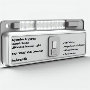 Adjustable Brightness Wireless Rechargeable LED Motion Sensor Light 120° Wide