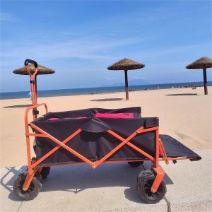 Customized Sturdy Steel Utility Folding Wagon Trolley Cart Portable