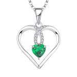 YASVITTI High Quality Sparkling Heart 5A Zirconia Necklace Rhodium Plated 925