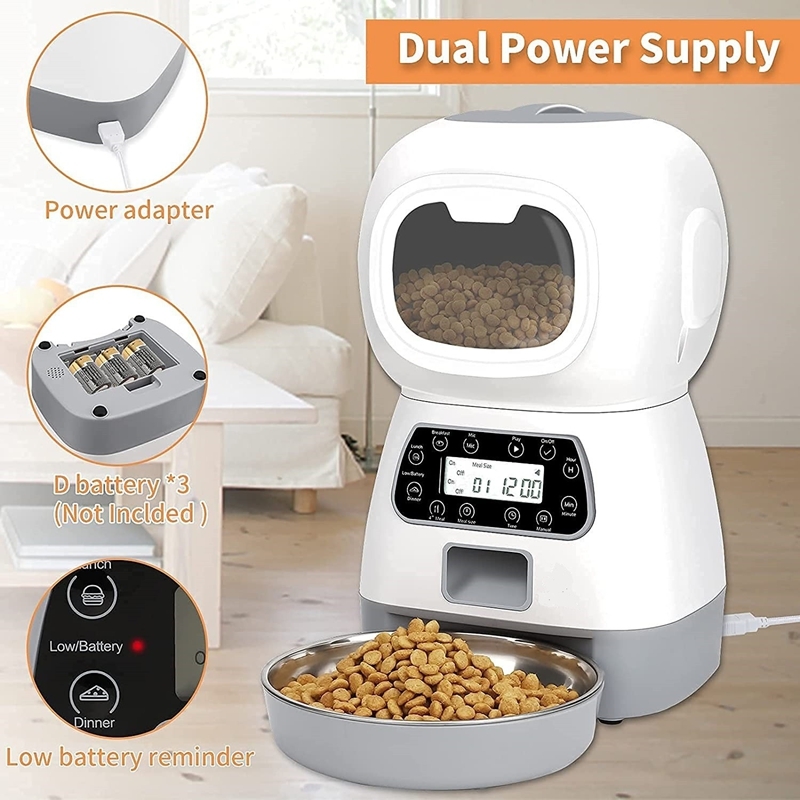 Quiet Running Auto Cat Treat Dispenser 2.4G WiFi App Control with voice Recording