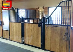 China Classic Free Standing Powder Coated Horse Stall Partitions With Swing Door And Dividers factory