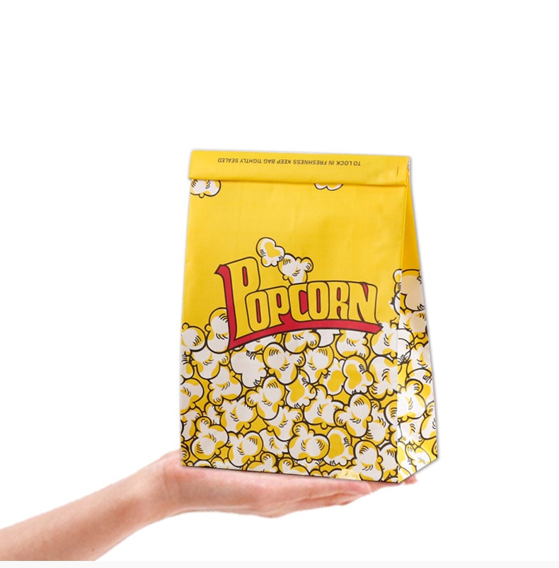 Custom Logo Print Bio-degradable Popcorn Paper Bag made of Kraft Paper for Packaging