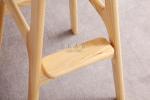 Ash Wood Fabric Modern High Wooden Bar Chair