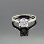 Women 925 Silver Jewelry 5mm Round Blue Topaz Cubic Zircon Ring(R258)