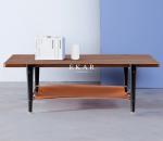 Rectangle Solid Wood Leather Modern Italian Coffee Table