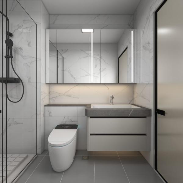 Modern Luxury Stainless Steel Vanity Space Saving Smart Design Seamless