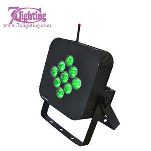 China Battery Powered 9LED RGBWA PAR LED Wireless Dmx512 Control factory