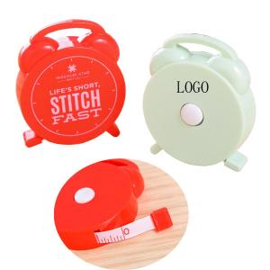 China cartoon creative plastic tapeline cute clock shape 60×49×14mm logo customized great gifts factory