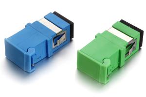 China Blue Metal Clamp Laser Fiber Optic Adapter Couple SC SC Side Shutter Without Flange factory