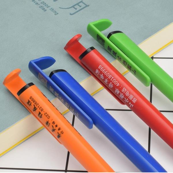Customized Logo Plastic Ballpoint Pen With Phone Support
