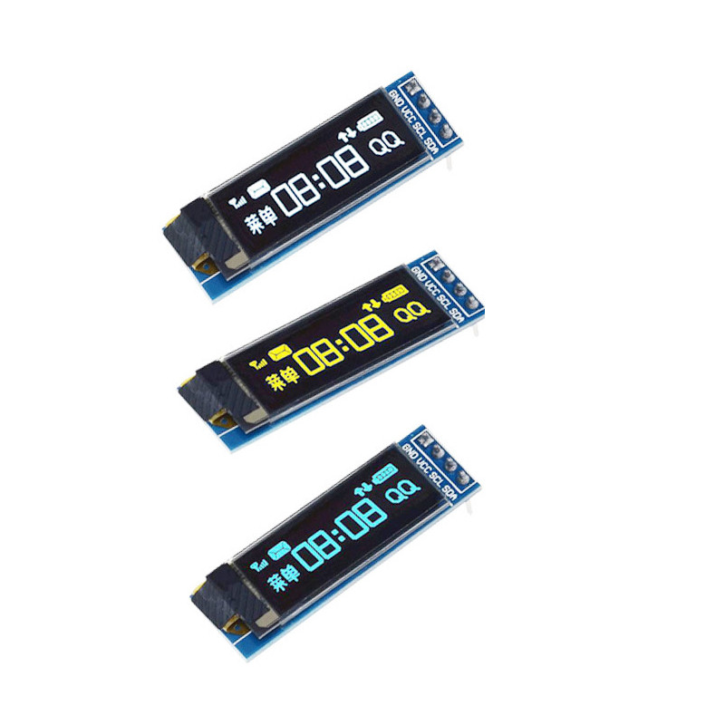 0.91 Inch PMOLED Display With PCBA, 128x32 Resolution, 4 Pins I2C Interface , Driving IC SSD1306