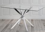Square 47kgs 150cm Modern Glass Dining Table