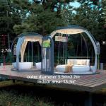 Full House Outdoor Prefabricated Luxury Glass Polycarbonate Garden Double Dome