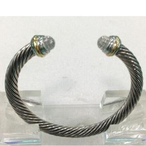 China (B-12)Fashion jewelry Cable Classic Bracelet with white Topaz and Gold For Women factory