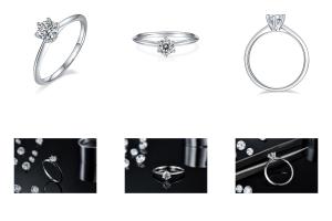 China 9K with Silver Ring cut White Moissanite Diamond Minimalist Wedding Jewelry factory