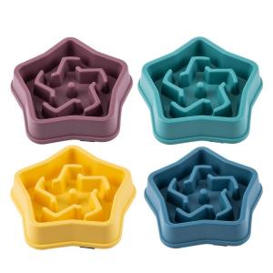 China New Color Pet Bowl Dog Bowl Bottom Non-Slip Plastic Labyrinth Pet Anti-Choking Slow Food Bowl Slow Feeding Basin factory